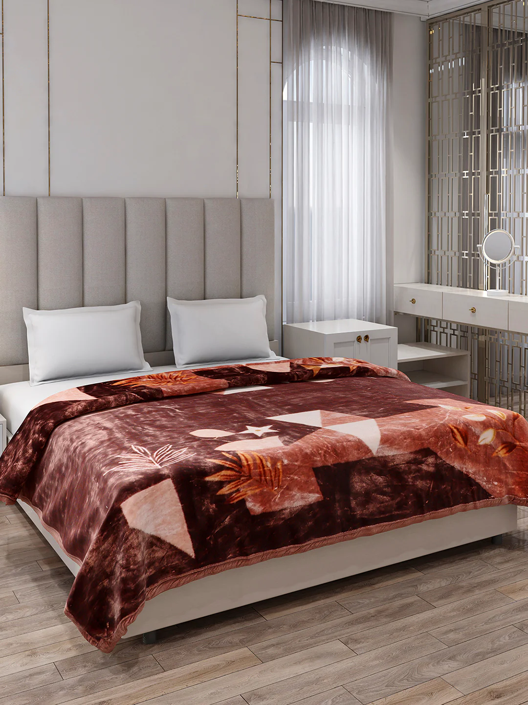 Printed Double Bed 2 Ply, 871 GSM Blanket for Heavy Winter - (Moon Valley Box) - Image 4