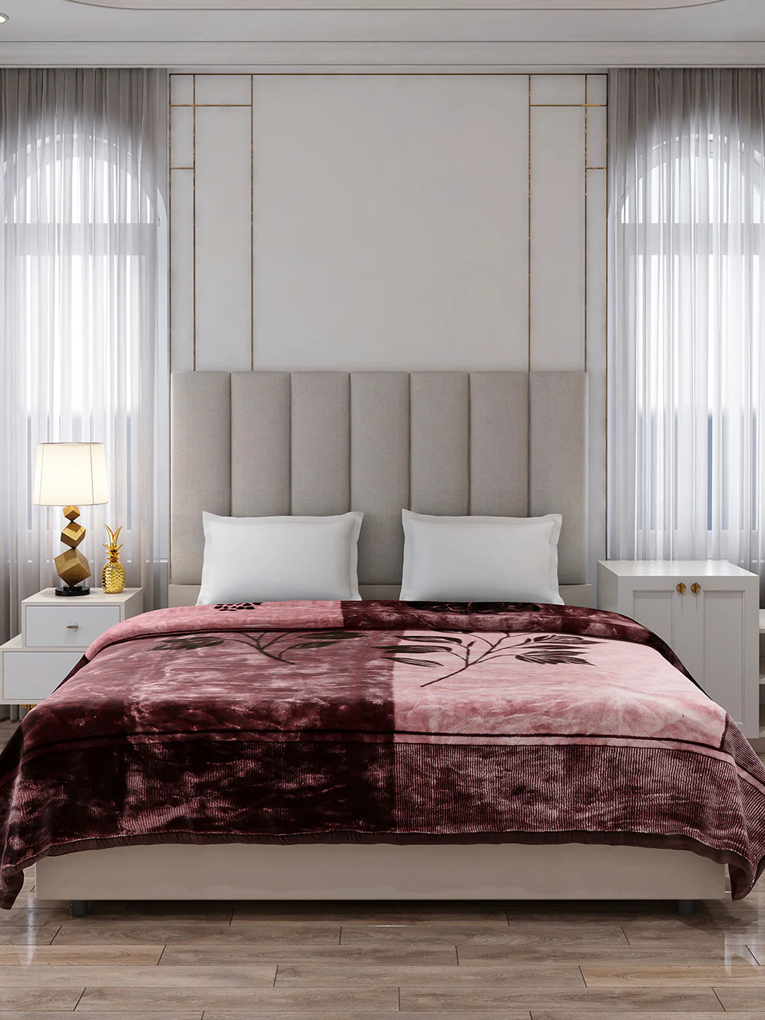 Printed Double Bed 2 Ply, 871 GSM Blanket for Heavy Winter - (Moon Valley Box) - Image 2