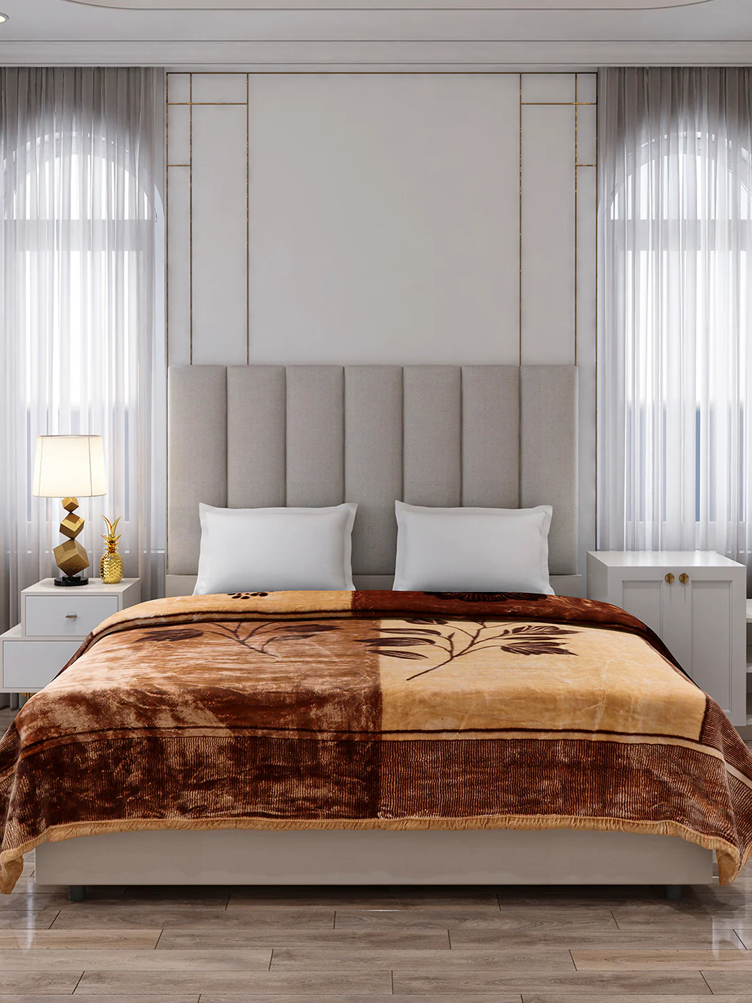 Printed Double Bed 2 Ply, 871 GSM Blanket for Heavy Winter - (Moon Valley Box) - Image 2
