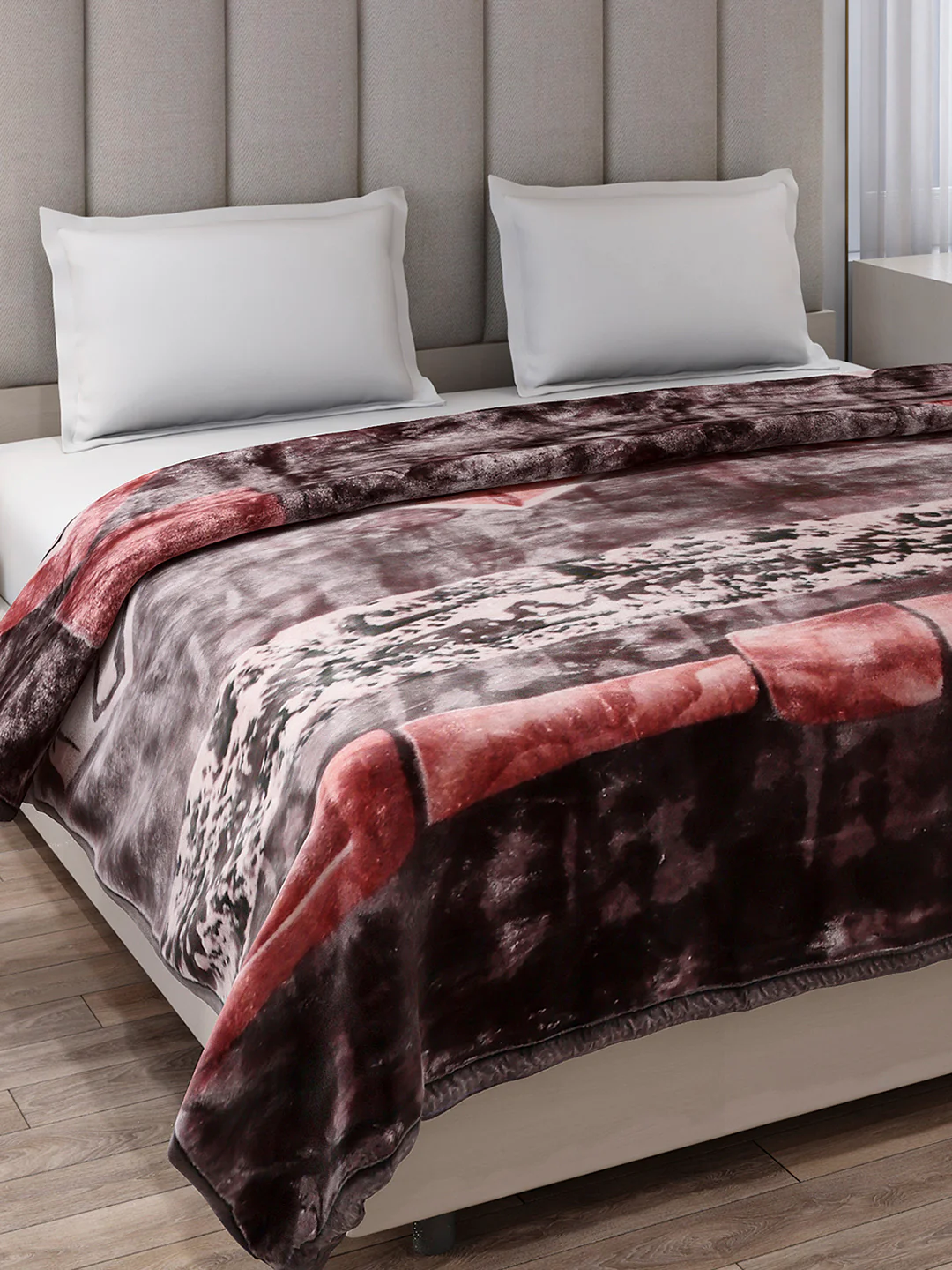 Printed Double Bed 2 Ply, 871 GSM Blanket for Heavy Winter - (Moon Valley Box)