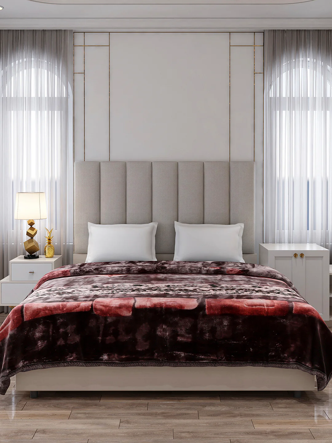 Printed Double Bed 2 Ply, 871 GSM Blanket for Heavy Winter - (Moon Valley Box) - Image 2