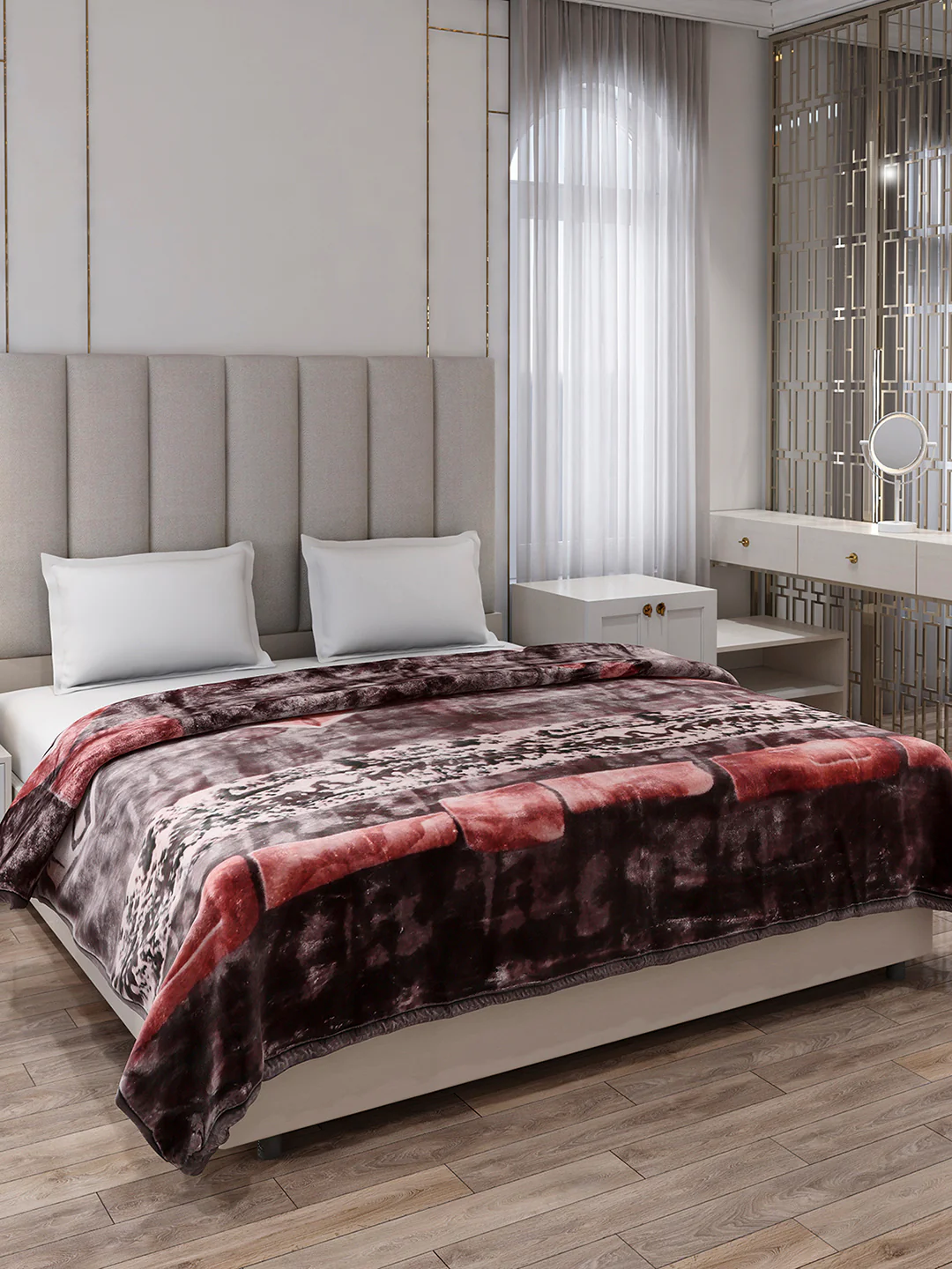 Printed Double Bed 2 Ply, 871 GSM Blanket for Heavy Winter - (Moon Valley Box) - Image 4