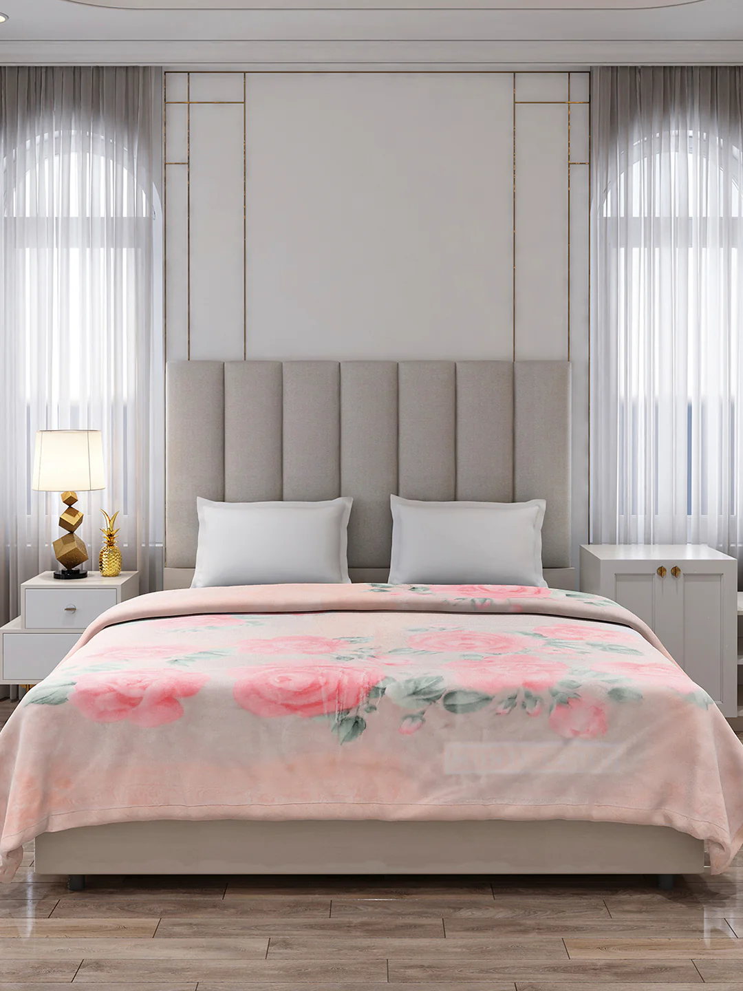 Printed Double Bed 2 Ply, 871 GSM Blanket for Heavy Winter - (Moon Valley Plus) - Image 2
