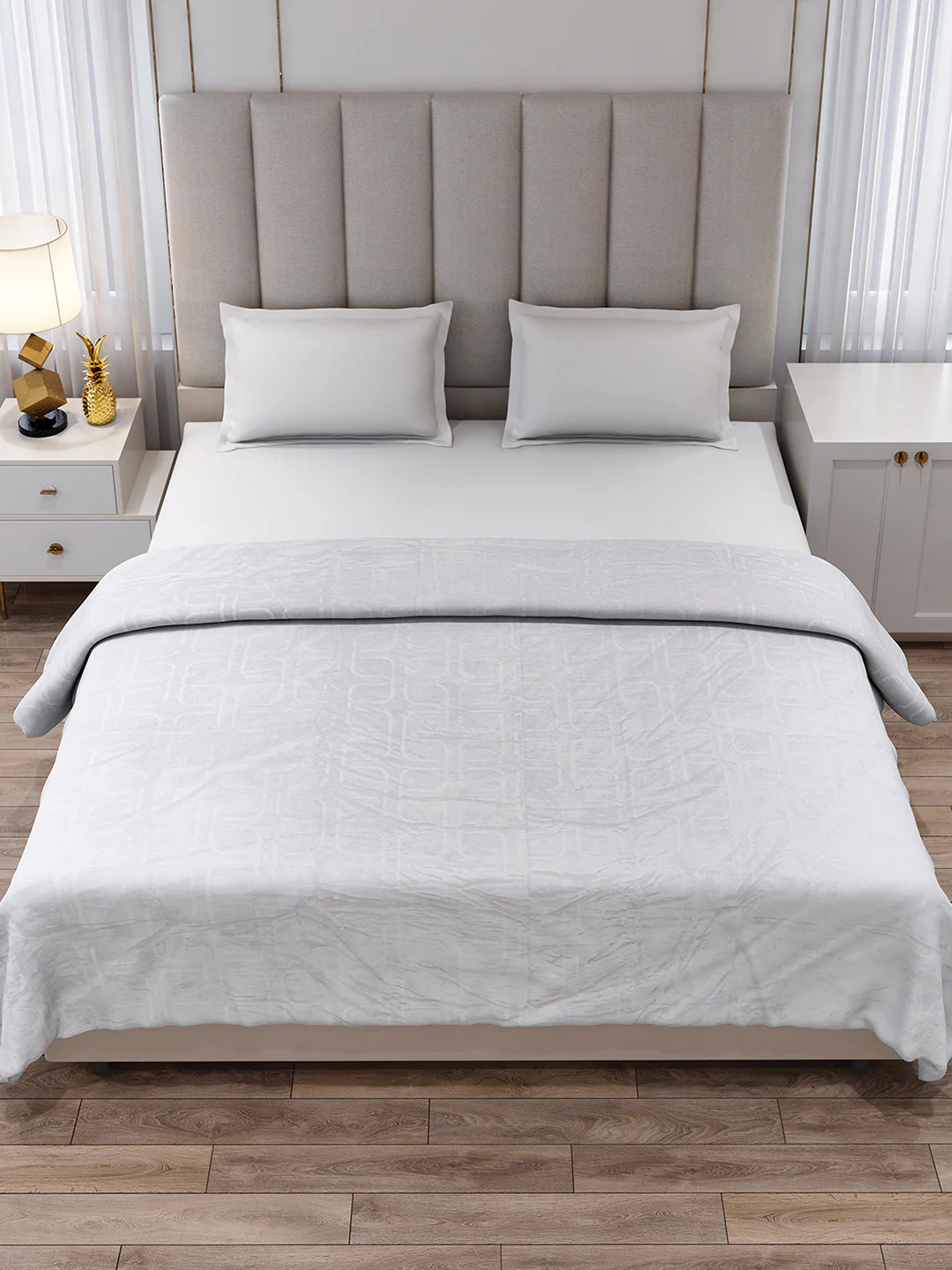 Printed Double Bed 210 GSM Blanket for AC Room - (Frosty) - Image 2