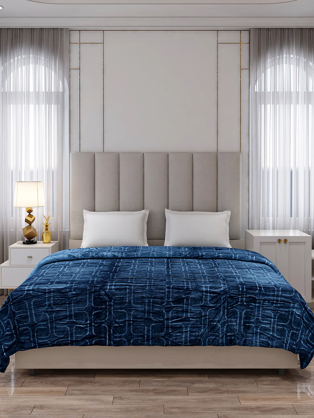 Printed Double Bed 210 GSM Blanket for AC Room - (Frosty) - Image 3