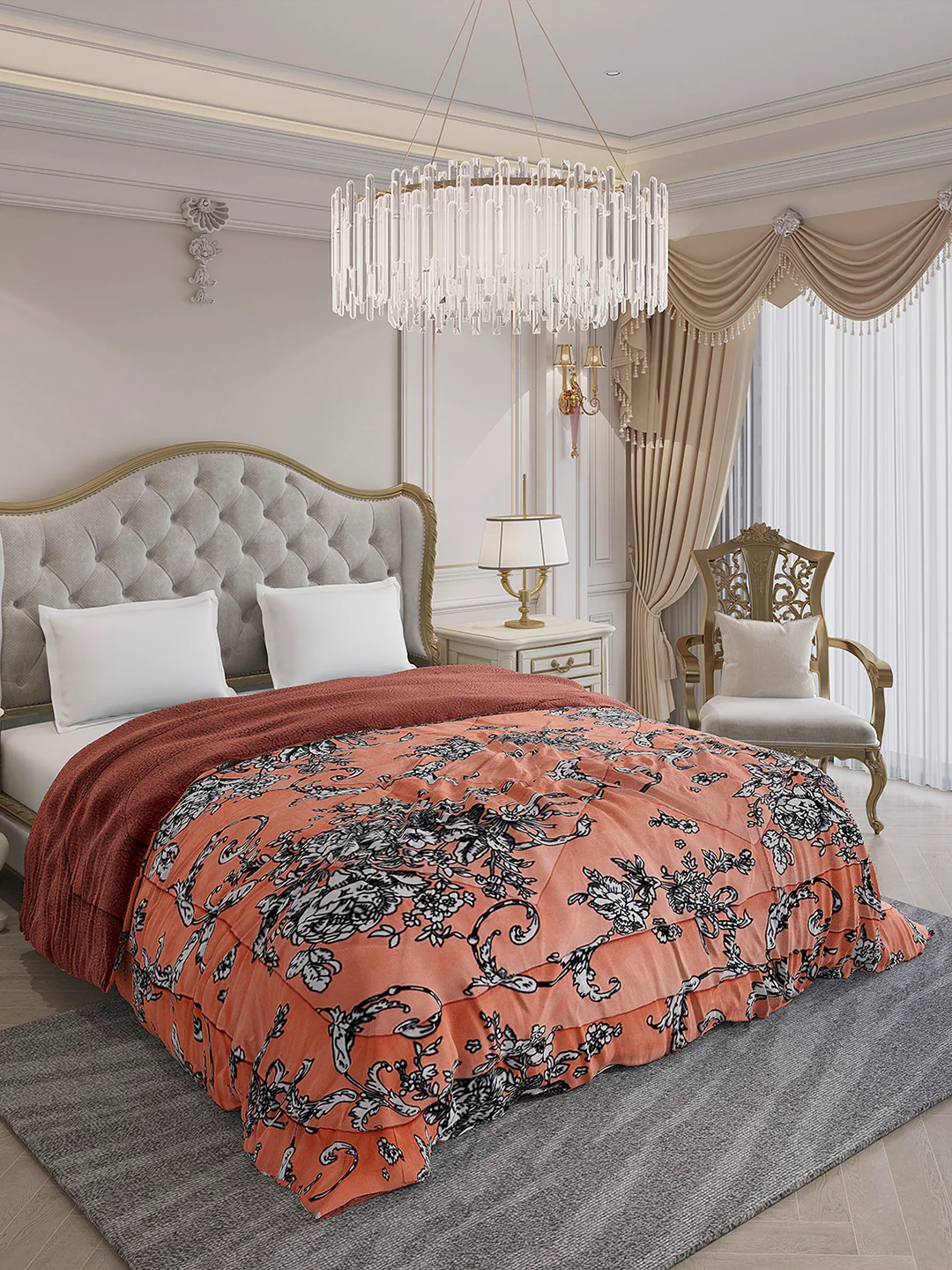 Printed Double Bed 210 GSM Comforter for Mild Winter (Nixie), Weight 729 gm - Image 4