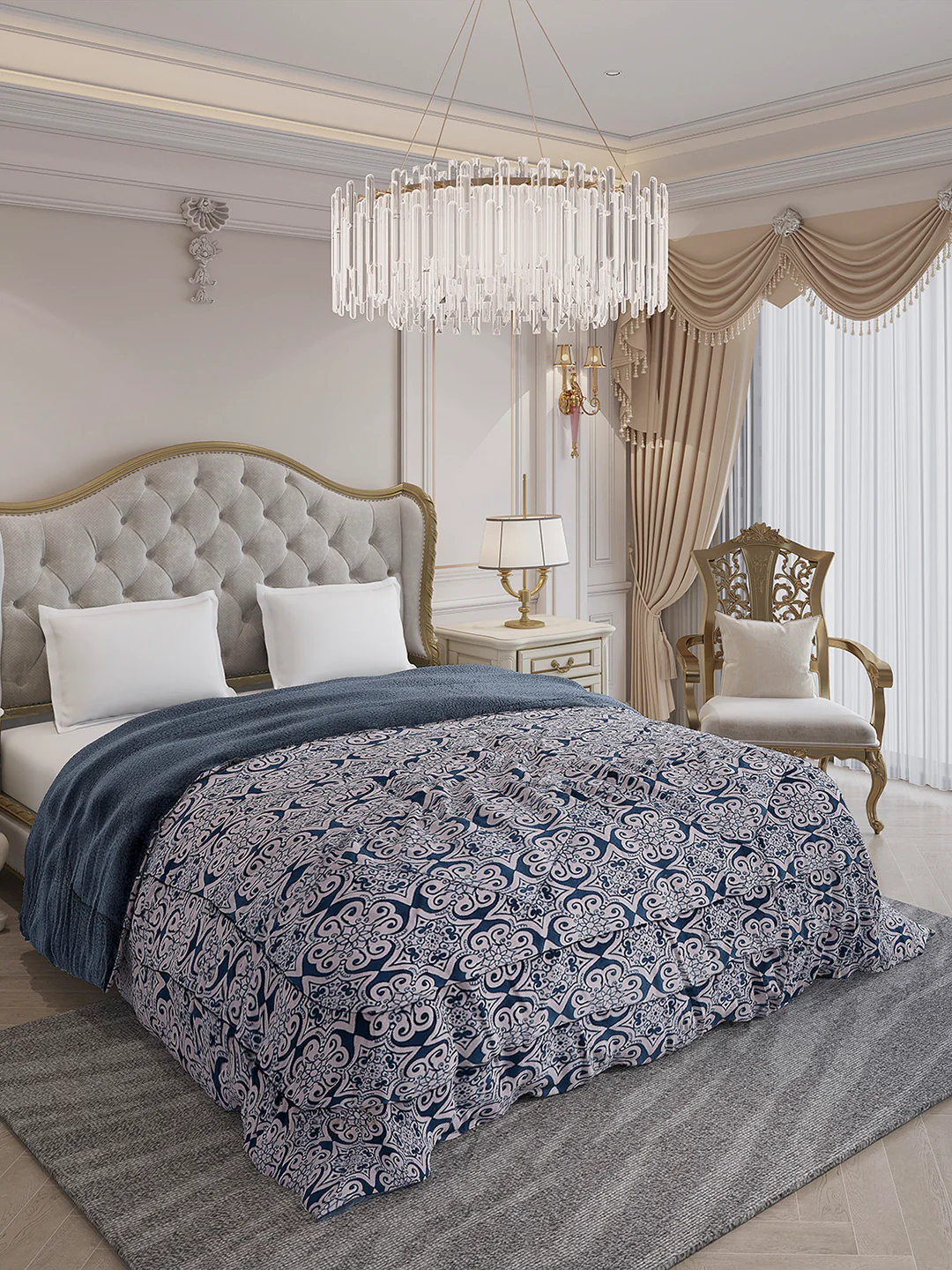 Printed Double Bed 210 GSM Comforter for Mild Winter (Nixie), Weight 729 gm - Image 4