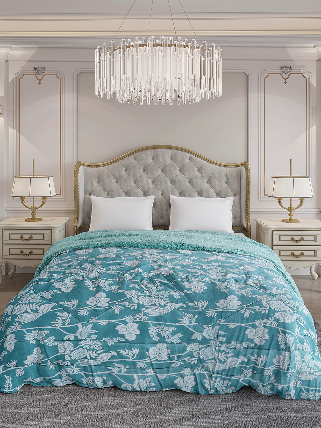 Printed Double Bed 210 GSM Comforter for Mild Winter (Nixie), Weight 729 gm - Image 2