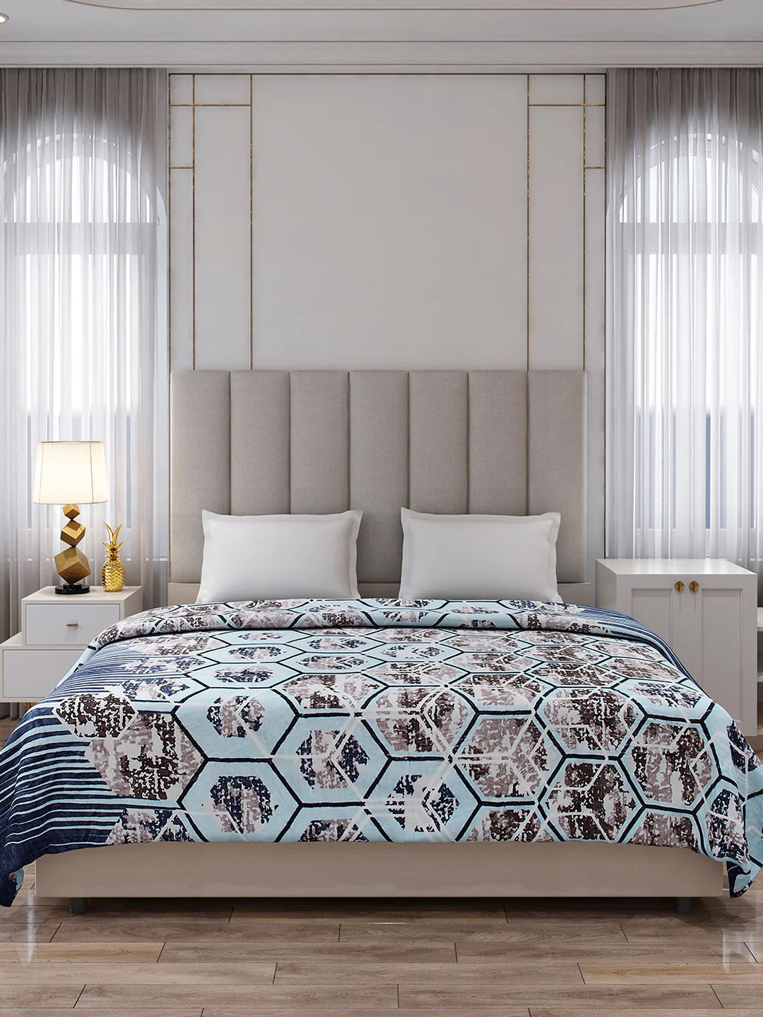 Printed Double Bed 233 GSM Blanket for AC Room - (Plushy) - Image 3