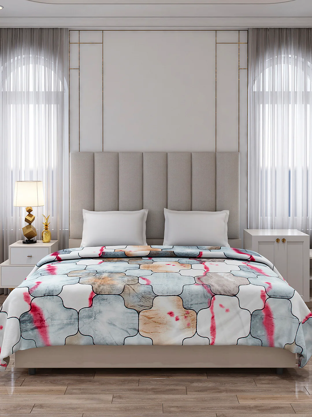 Printed Double Bed 233 GSM Blanket for AC Room - (Plushy) - Image 3