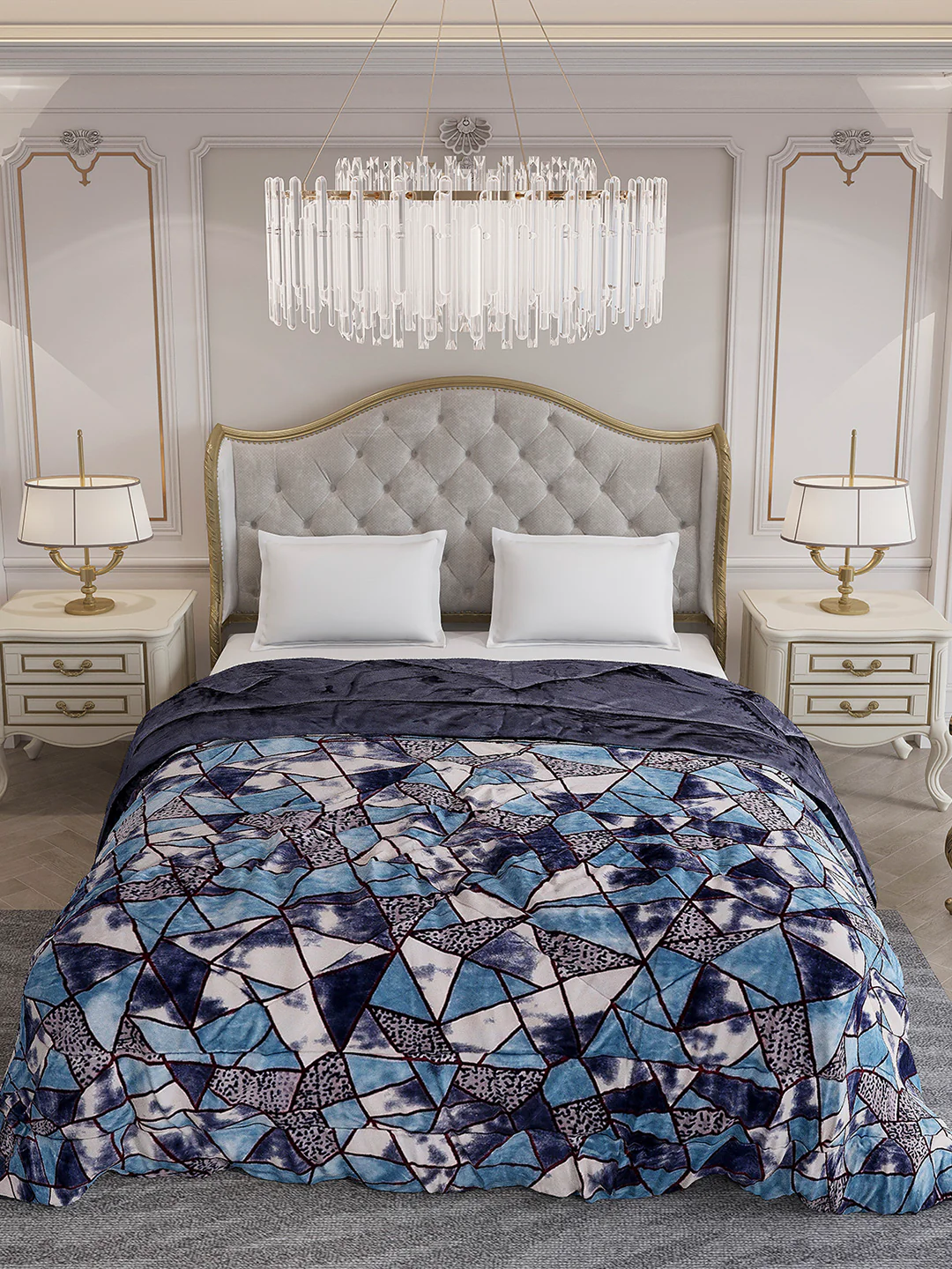 Printed Double Bed 233 GSM Comforter for Mild Winter (Beauty), Weight 855 gm - Image 3