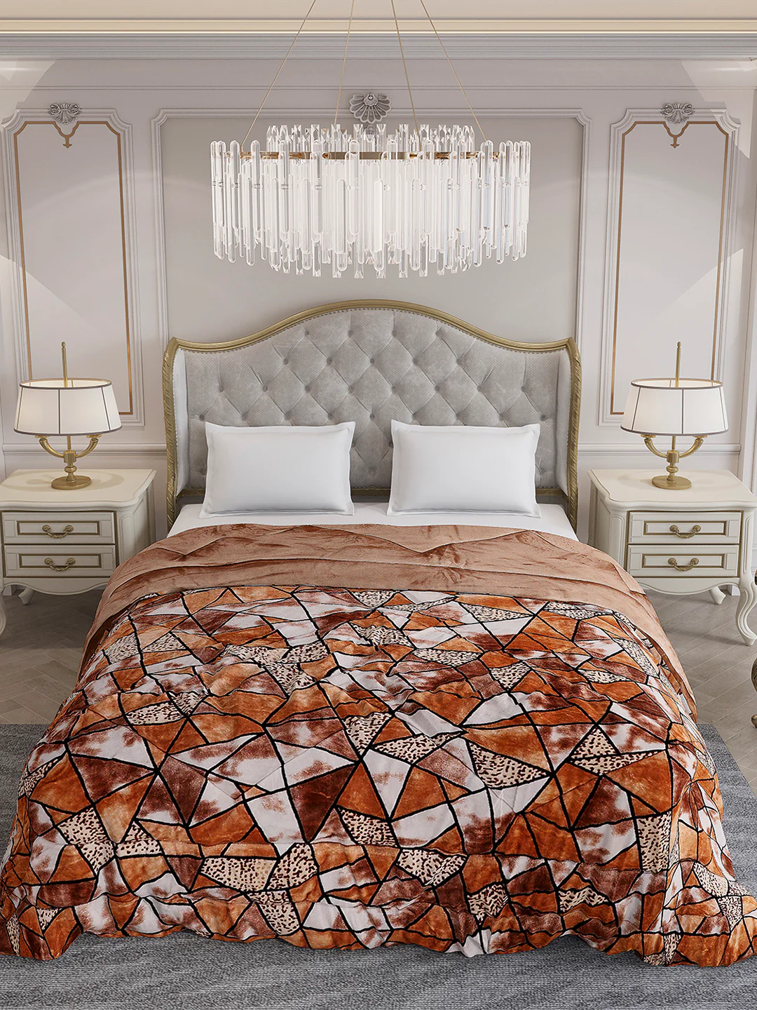 Printed Double Bed 233 GSM Comforter for Mild Winter (Beauty), Weight 855 gm - Image 3