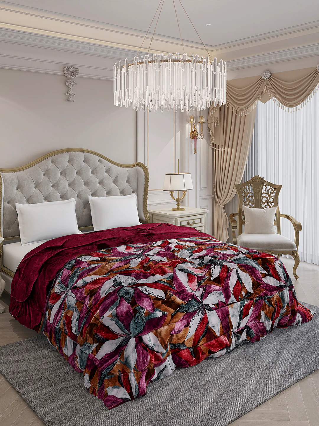 Printed Double Bed 233 GSM Comforter for Mild Winter (Beauty), Weight 855 gm - Image 4