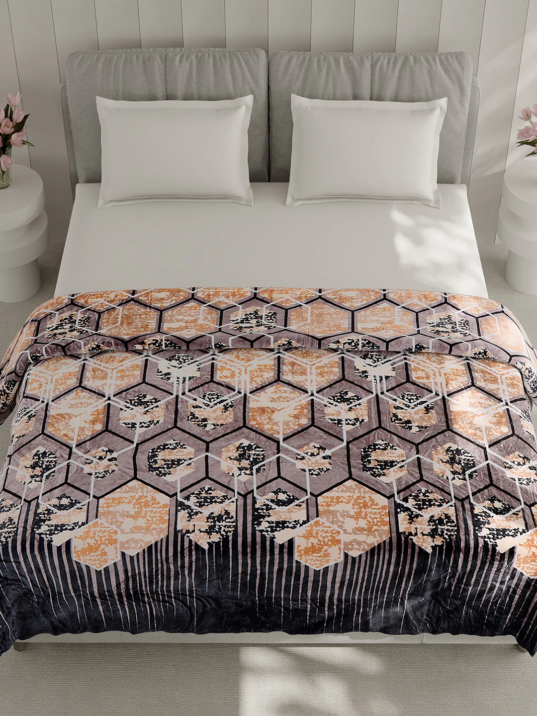 Printed Double Bed 240 GSM Blanket for AC Room - (Plushy) - Image 2