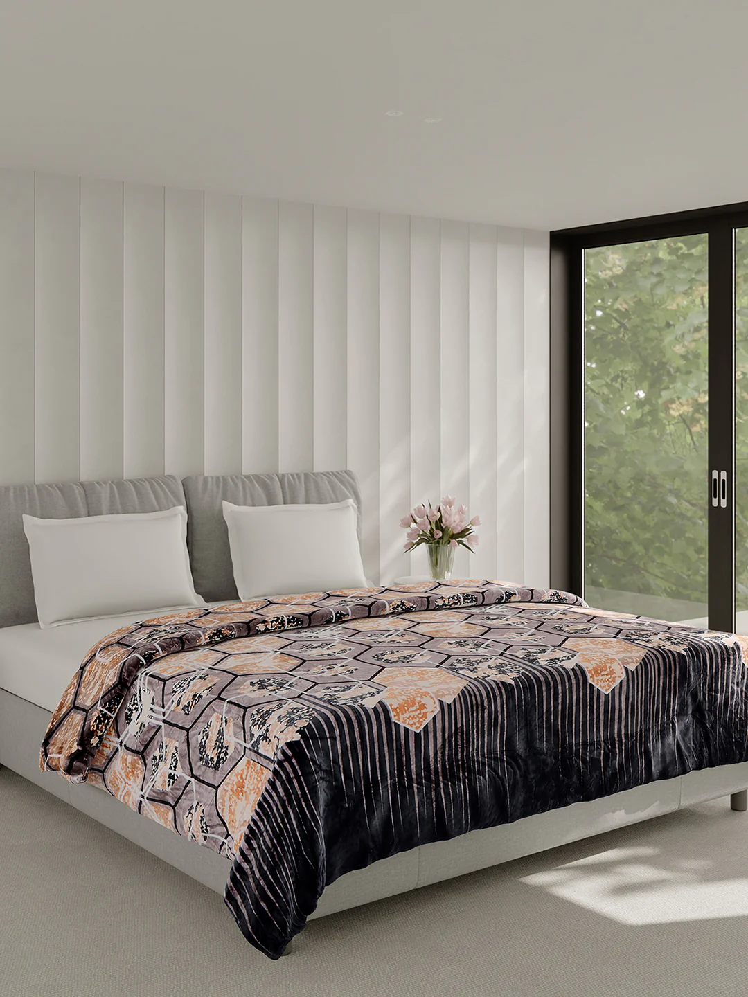 Printed Double Bed 240 GSM Blanket for AC Room - (Plushy) - Image 4