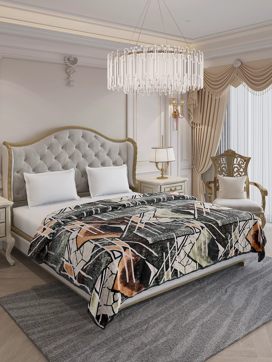 Printed Double Bed 3 Ply, 928 GSM Blanket for Winter - (Marvin PVC) - Image 4