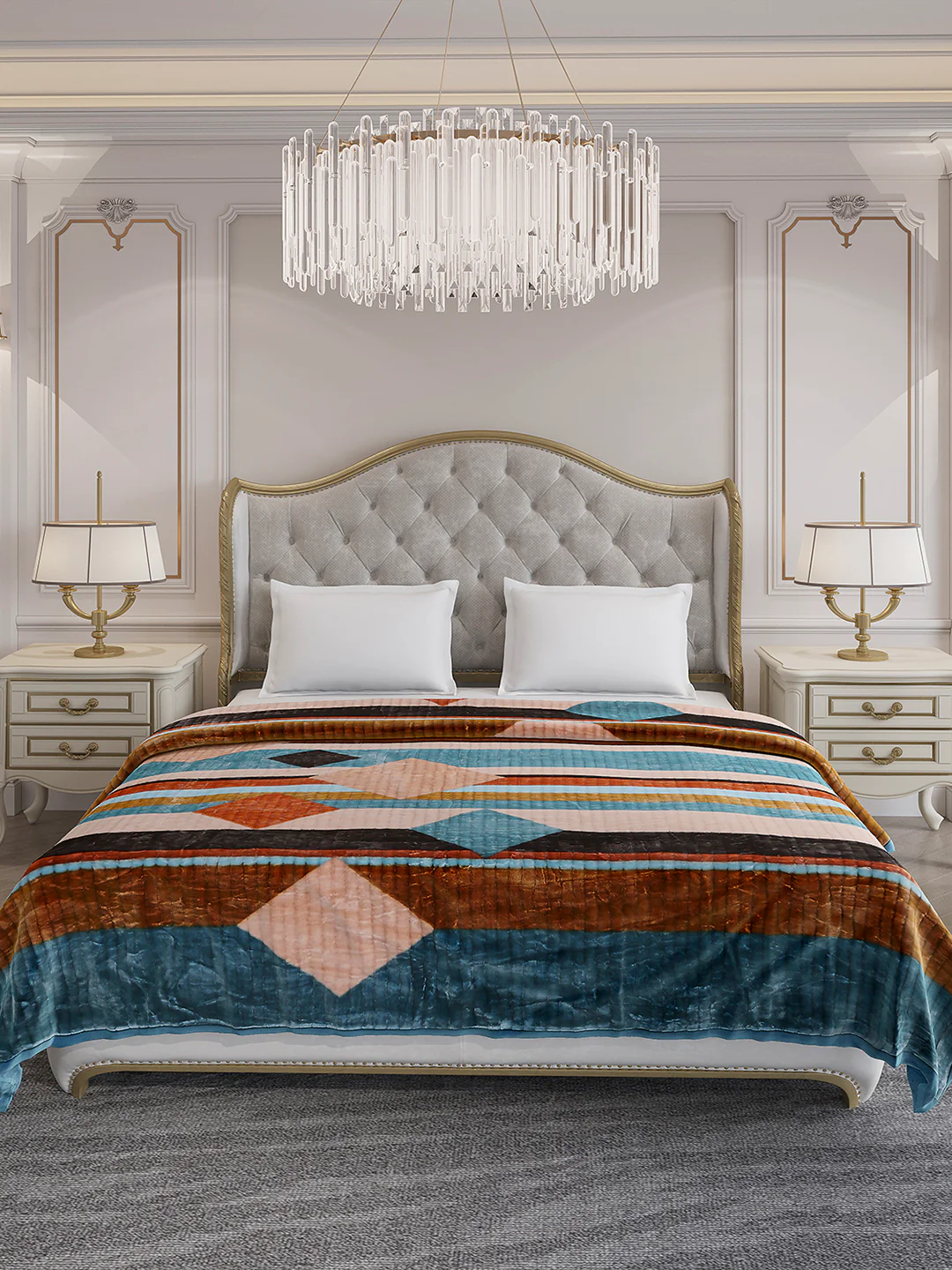 Printed Double Bed 3 Ply, 928 GSM Blanket for Winter - (Marvin PVC) - Image 2