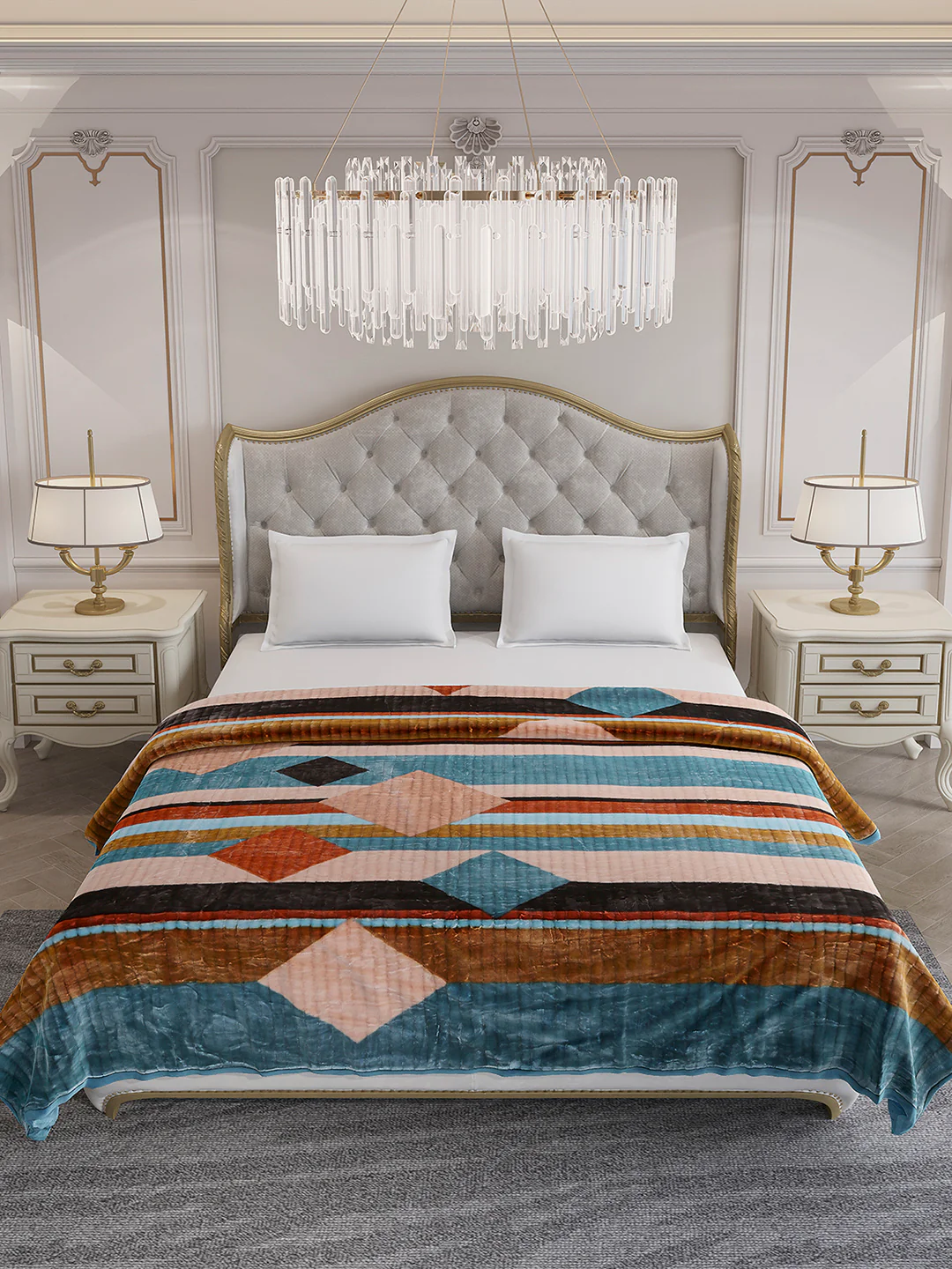 Printed Double Bed 3 Ply, 928 GSM Blanket for Winter - (Marvin PVC) - Image 3