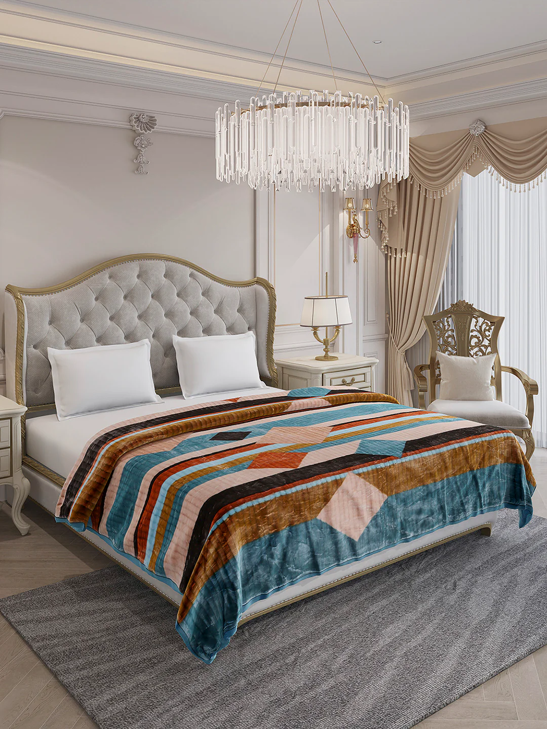 Printed Double Bed 3 Ply, 928 GSM Blanket for Winter - (Marvin PVC) - Image 4