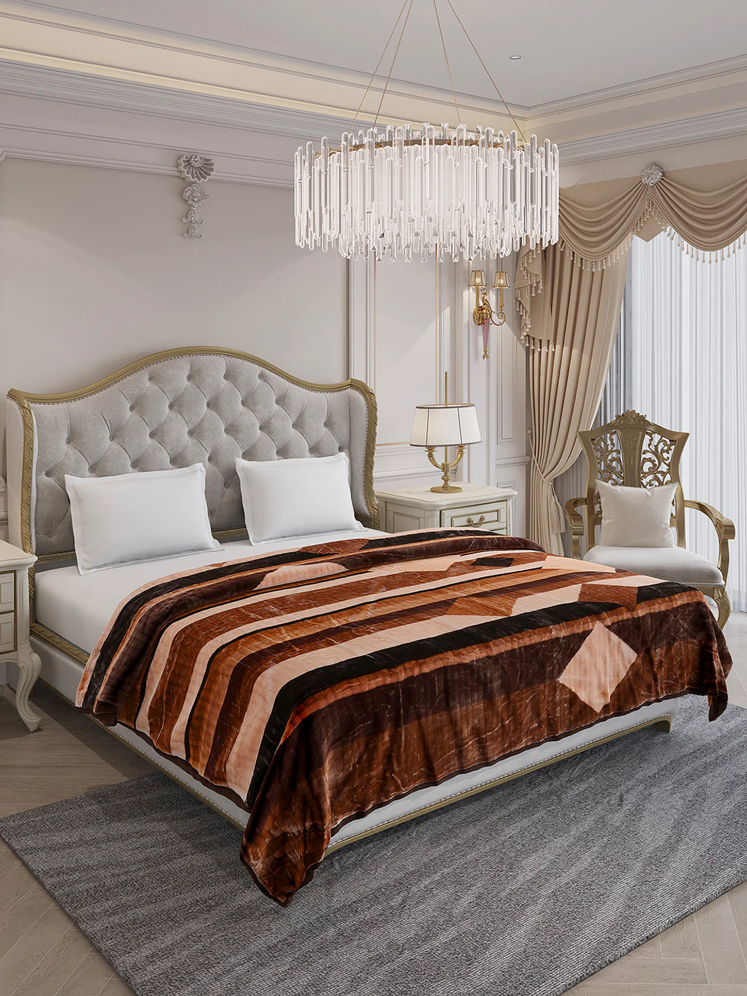 Printed Double Bed 3 Ply, 928 GSM Blanket for Winter - (Marvin PVC) - Image 4