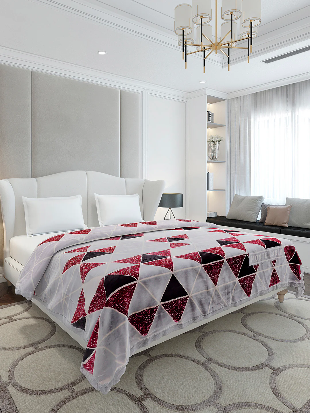 Printed Double Bed 3 Ply, 720 GSM Blanket for Heavy Winter - (Gala Glow) - Image 4