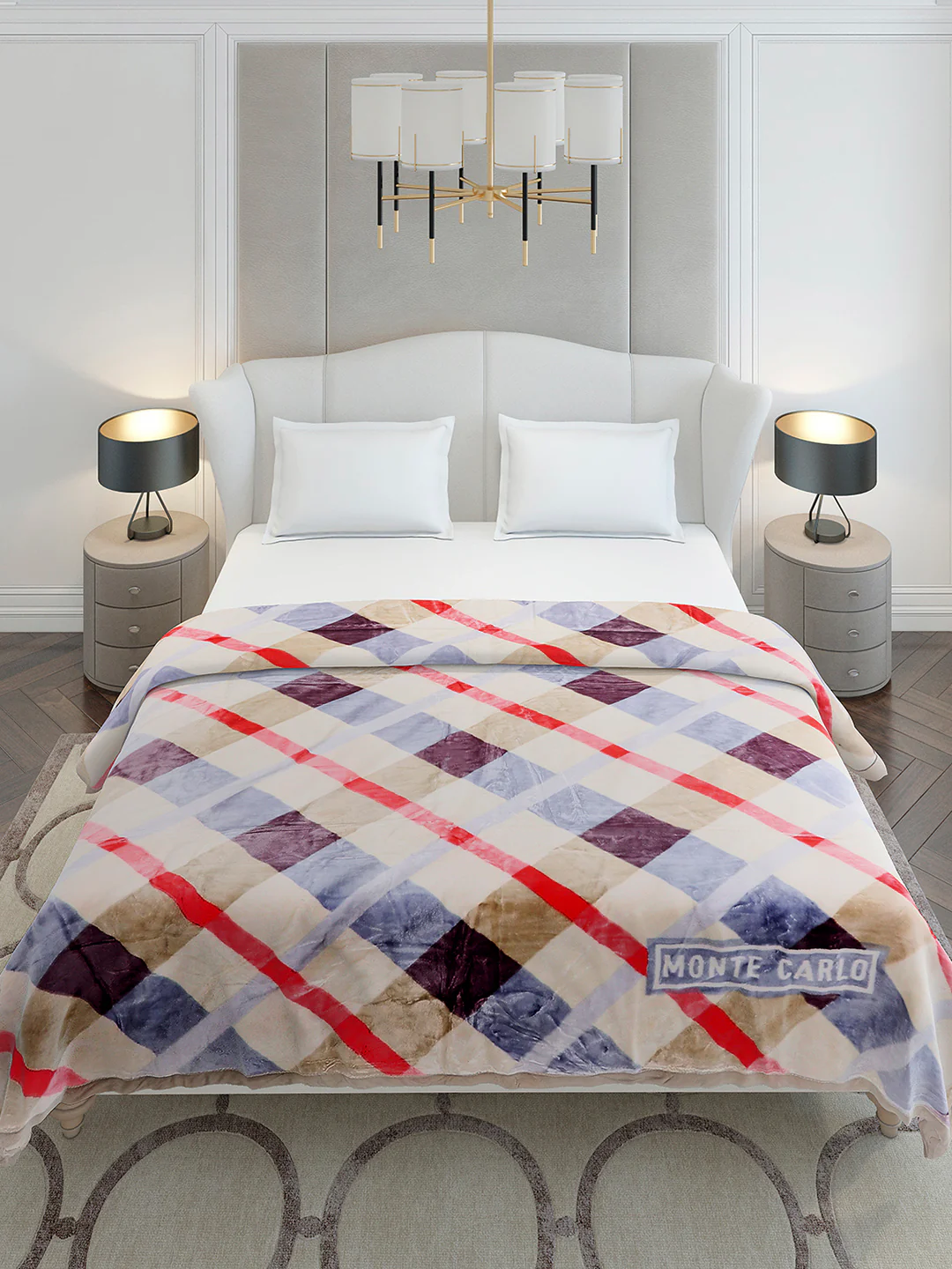 Printed Double Bed 3 Ply, 720 GSM Blanket for Heavy Winter - (Gala Glow) - Image 3