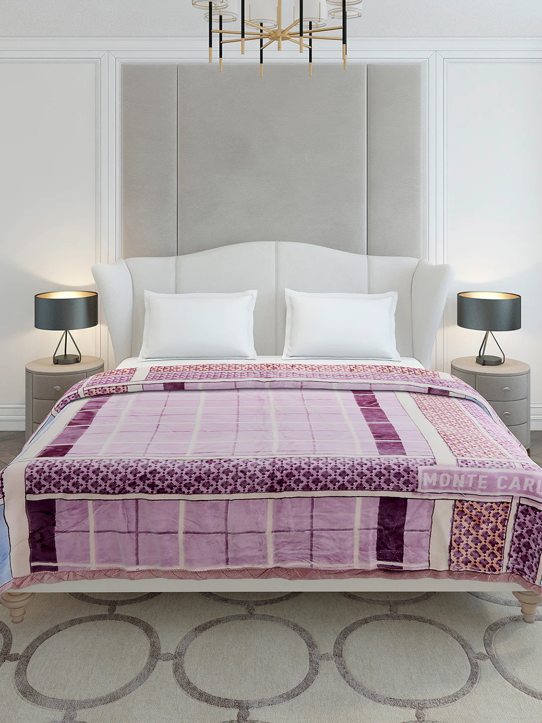 Printed Double Bed 3 Ply, 720 GSM Blanket for Heavy Winter - (Gala Glow) - Image 2
