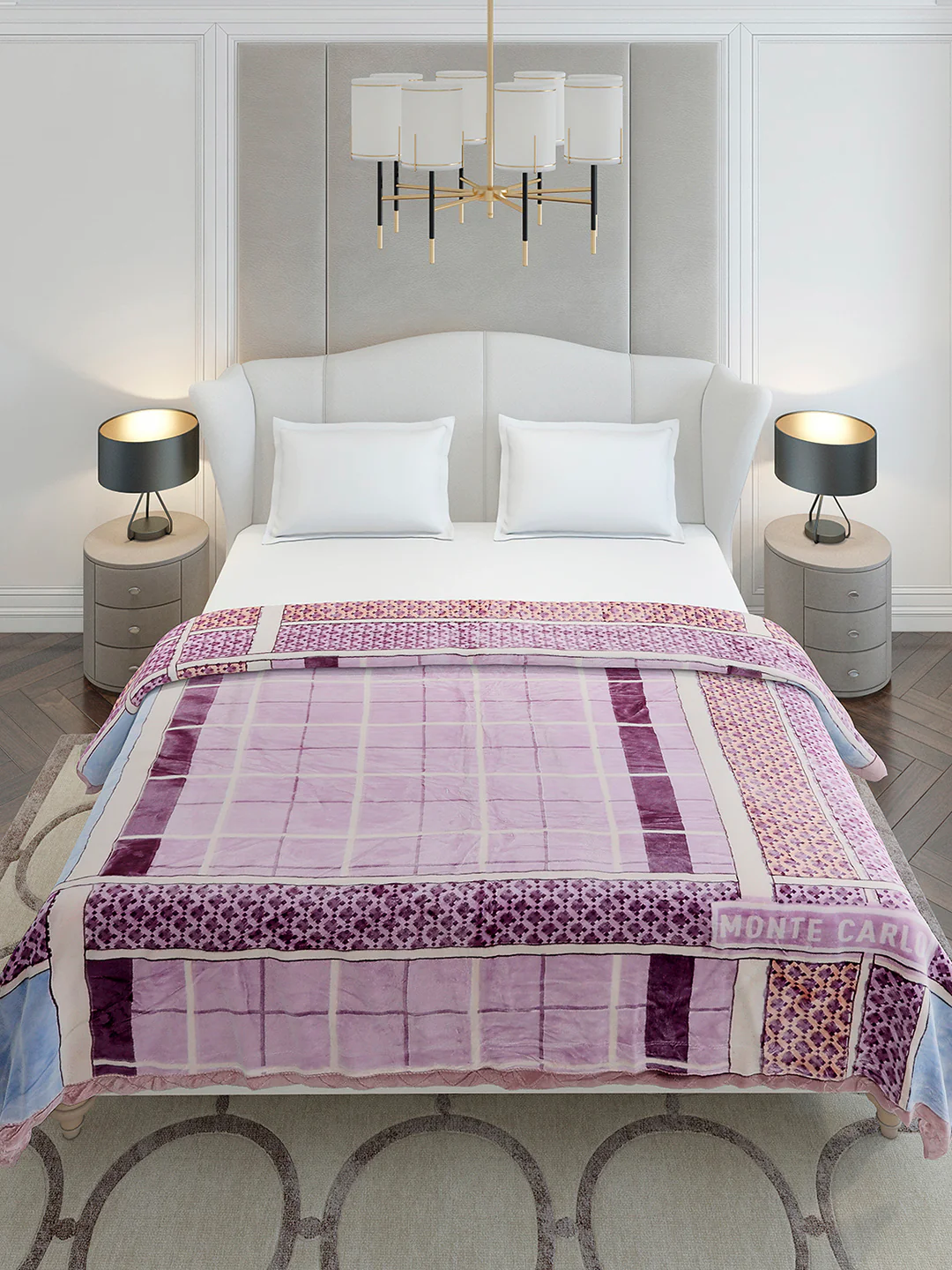 Printed Double Bed 3 Ply, 720 GSM Blanket for Heavy Winter - (Gala Glow) - Image 3