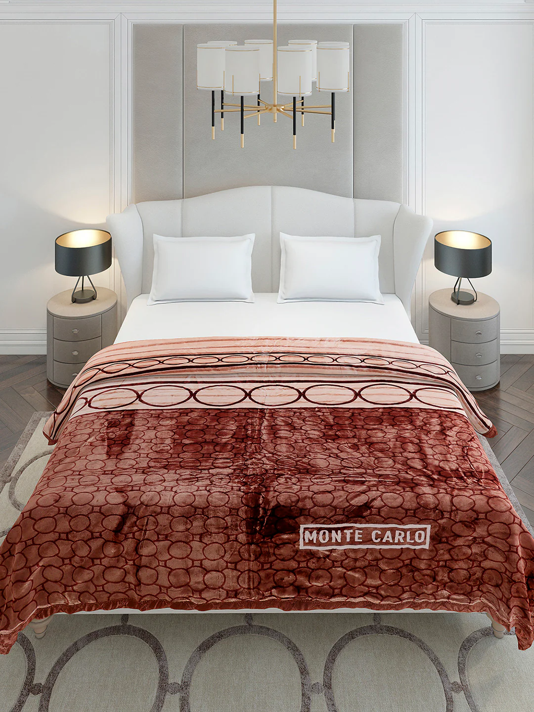 Printed Double Bed 3 Ply, 720 GSM Blanket for Heavy Winter - (Gala Glow) - Image 3