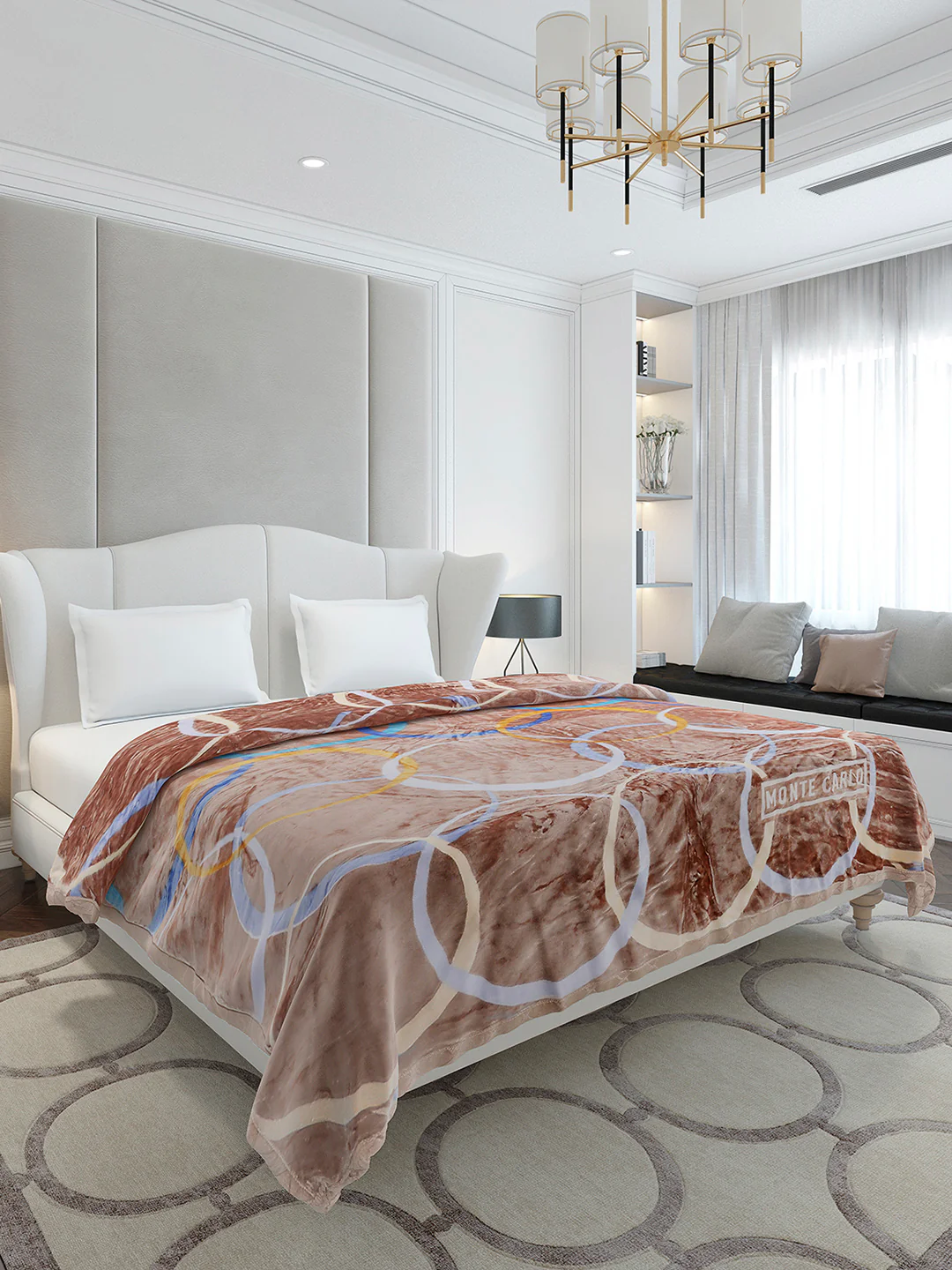 Printed Double Bed 3 Ply, 720 GSM Blanket for Heavy Winter - (Gala Glow) - Image 4