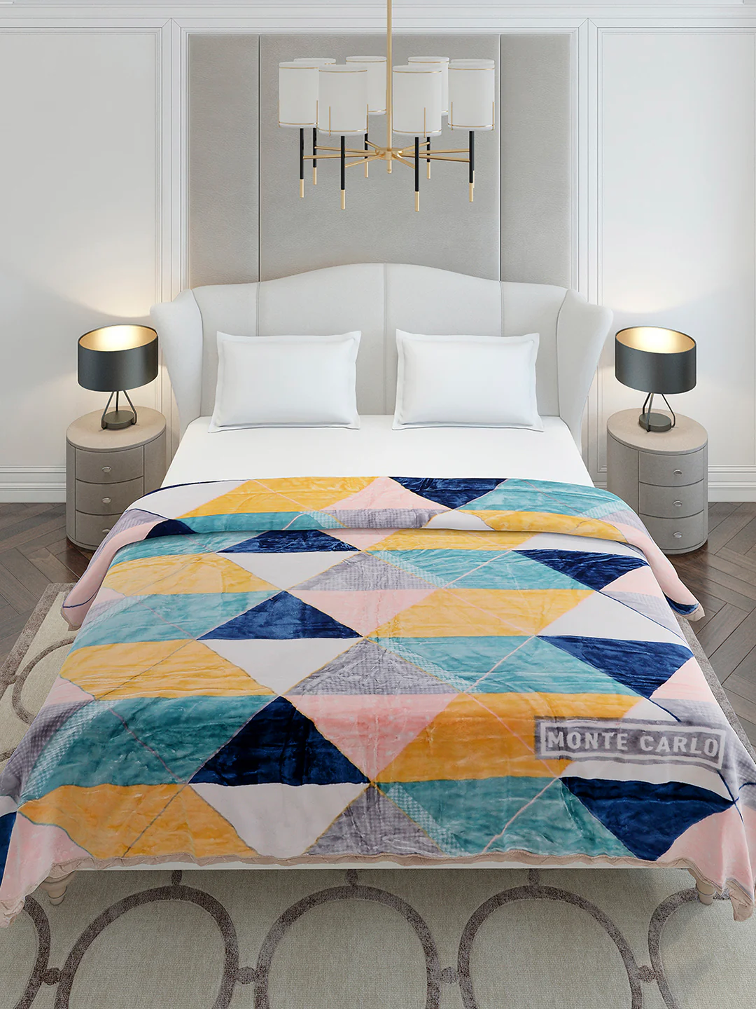 Printed Double Bed 3 Ply, 720 GSM Blanket for Heavy Winter - (Gala Glow) - Image 3