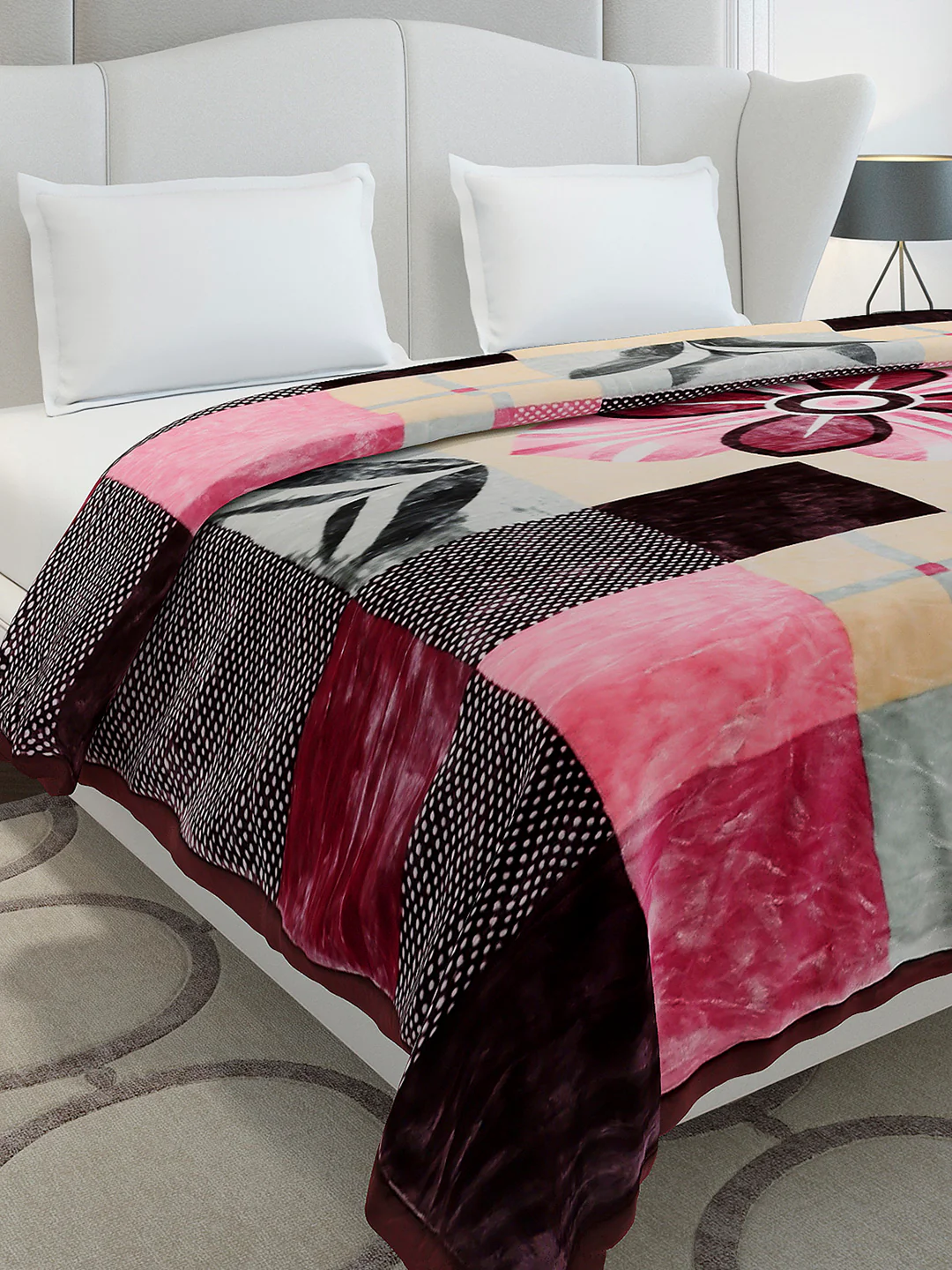 Printed Double Bed 3, 890 GSM Ply Blanket for Heavy Winter - (Gulnar)