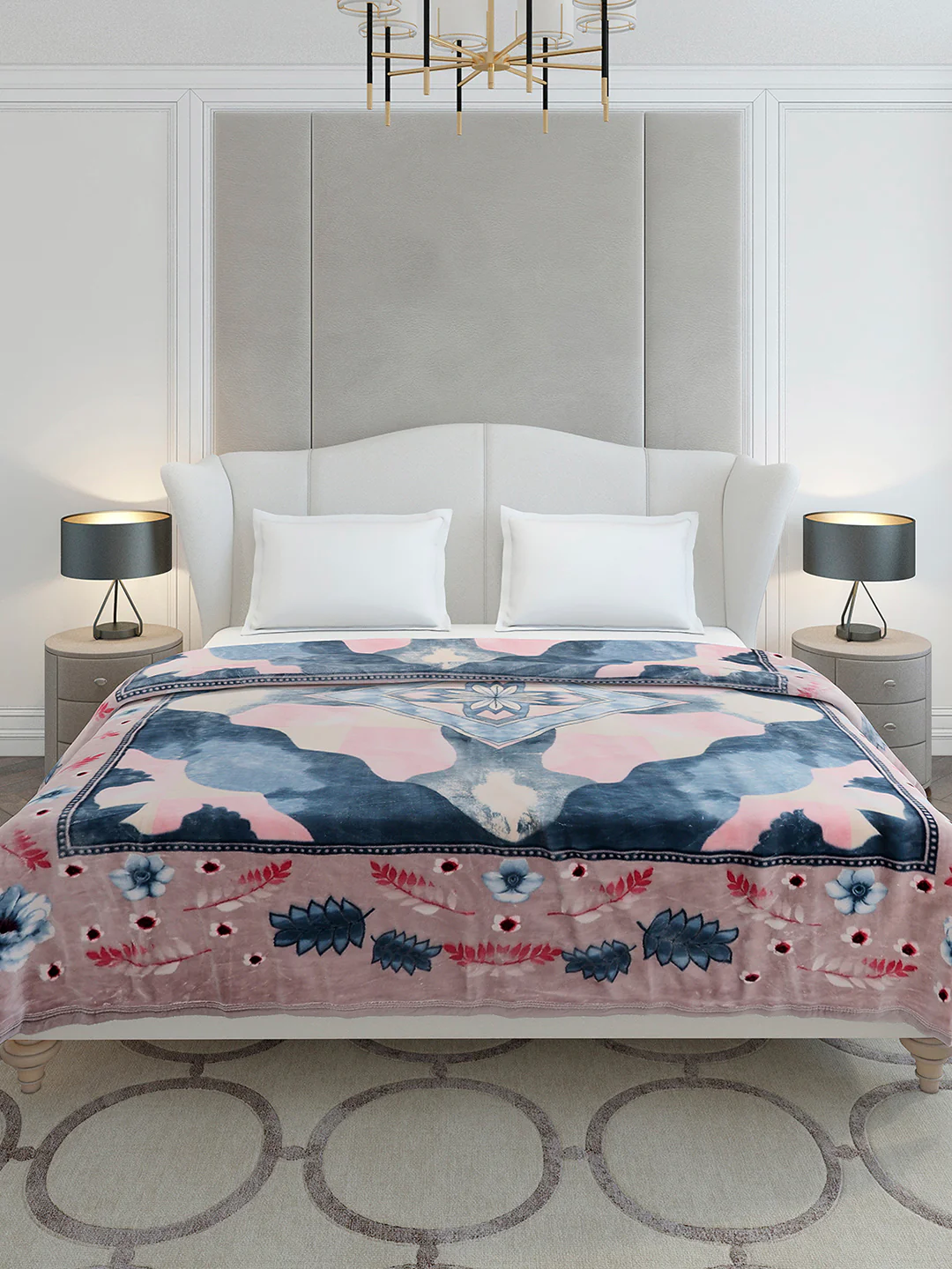 Printed Double Bed 3, 890 GSM Ply Blanket for Heavy Winter - (Gulnar) - Image 2