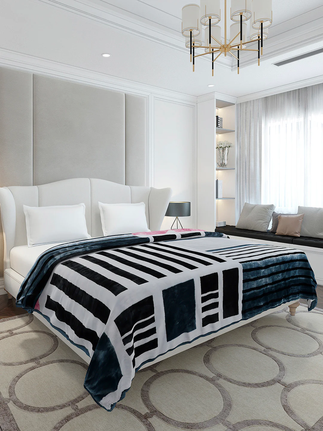 Printed Double Bed 3, 890 GSM Ply Blanket for Heavy Winter - (Gulnar) - Image 4