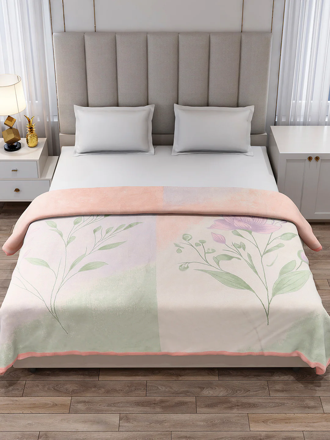 Printed Double Bed 3, 890 GSM Ply Blanket for Heavy Winter - (Rosewood) - Image 3