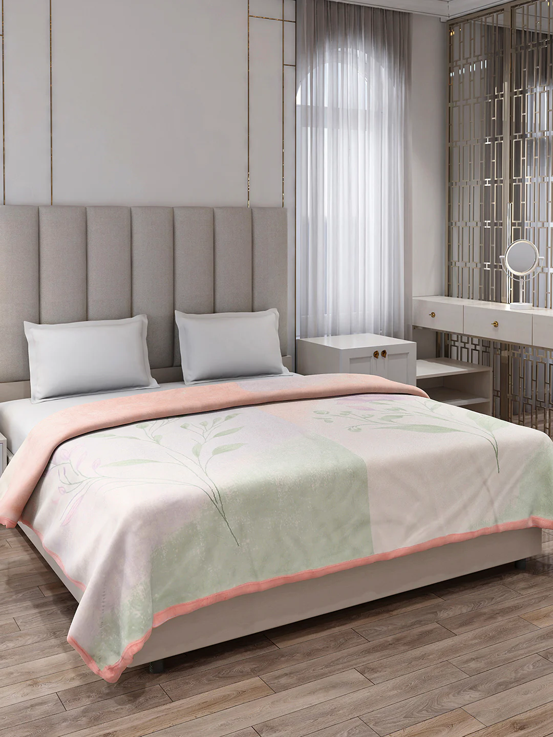 Printed Double Bed 3, 890 GSM Ply Blanket for Heavy Winter - (Rosewood) - Image 4