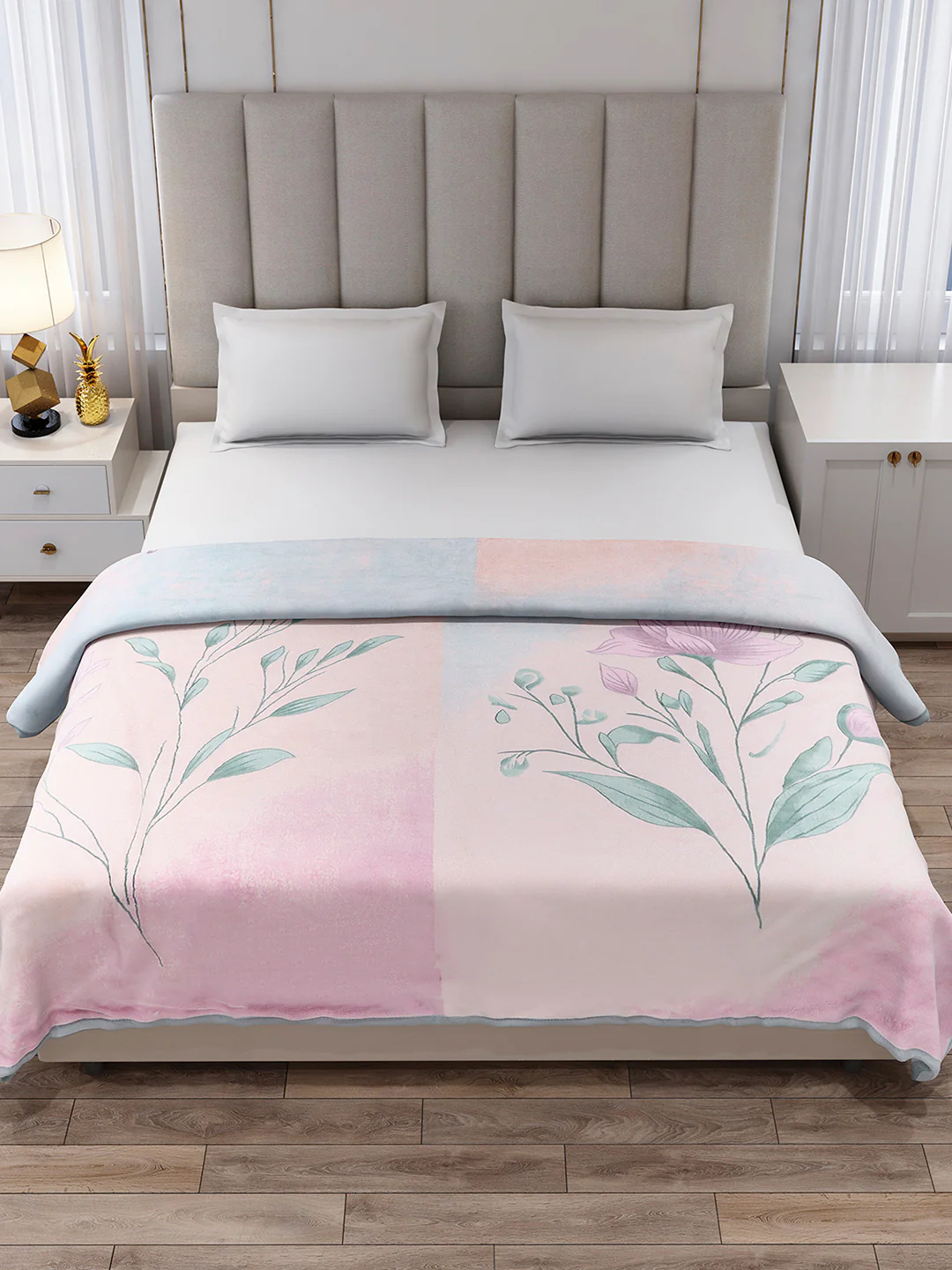 Printed Double Bed 3, 890 GSM Ply Blanket for Heavy Winter - (Rosewood) - Image 3