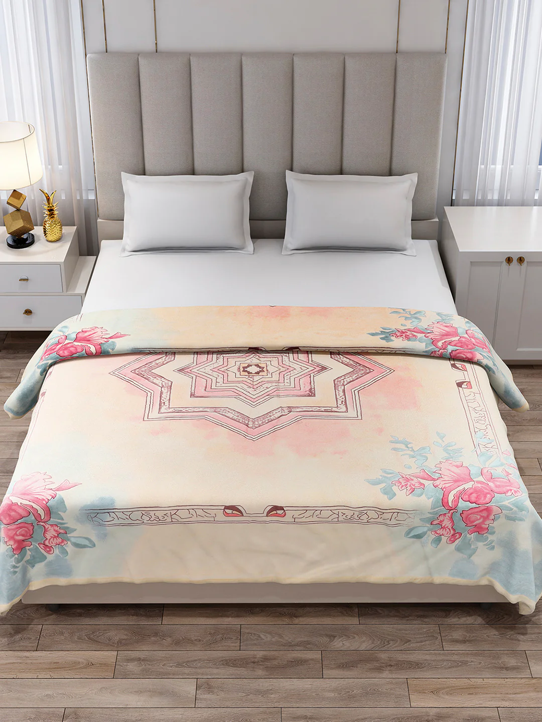 Printed Double Bed 3, 890 GSM Ply Blanket for Heavy Winter - (Rosewood) - Image 3