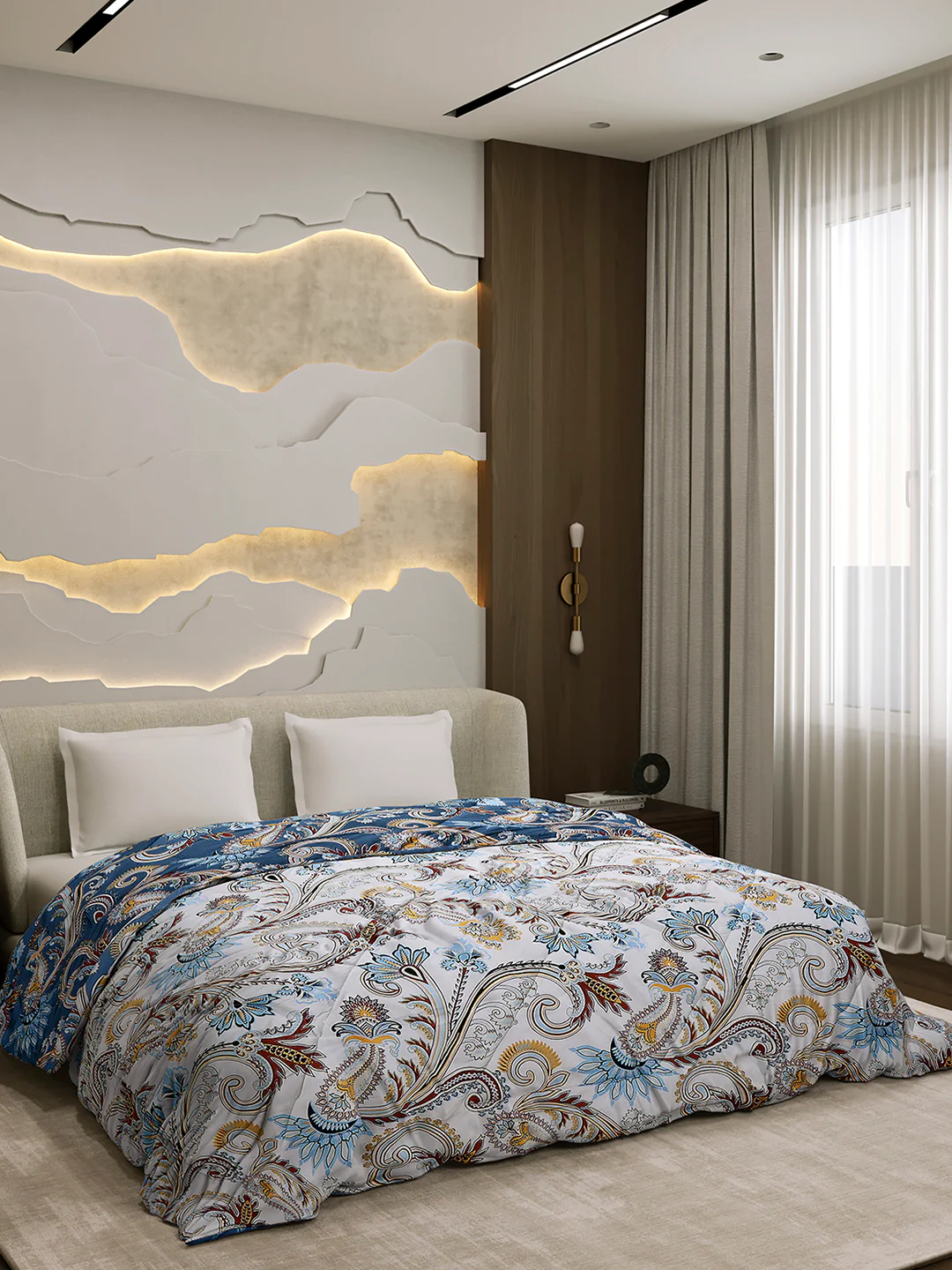 Printed Double Bed 3 Ply Comforter for AC Room - (Marvella) - Image 5