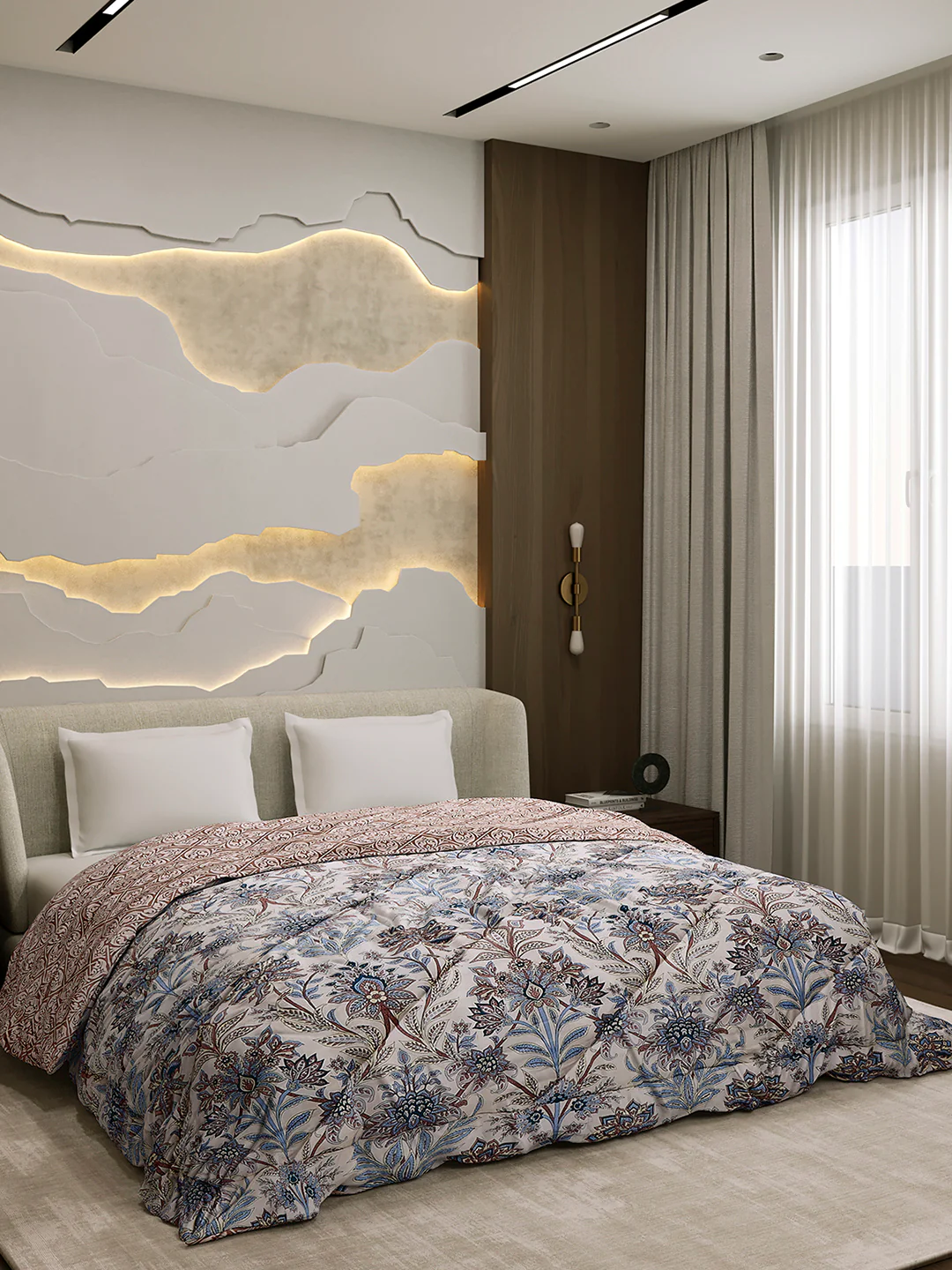 Printed Double Bed 3 Ply Comforter for AC Room - (Marvella) - Image 4