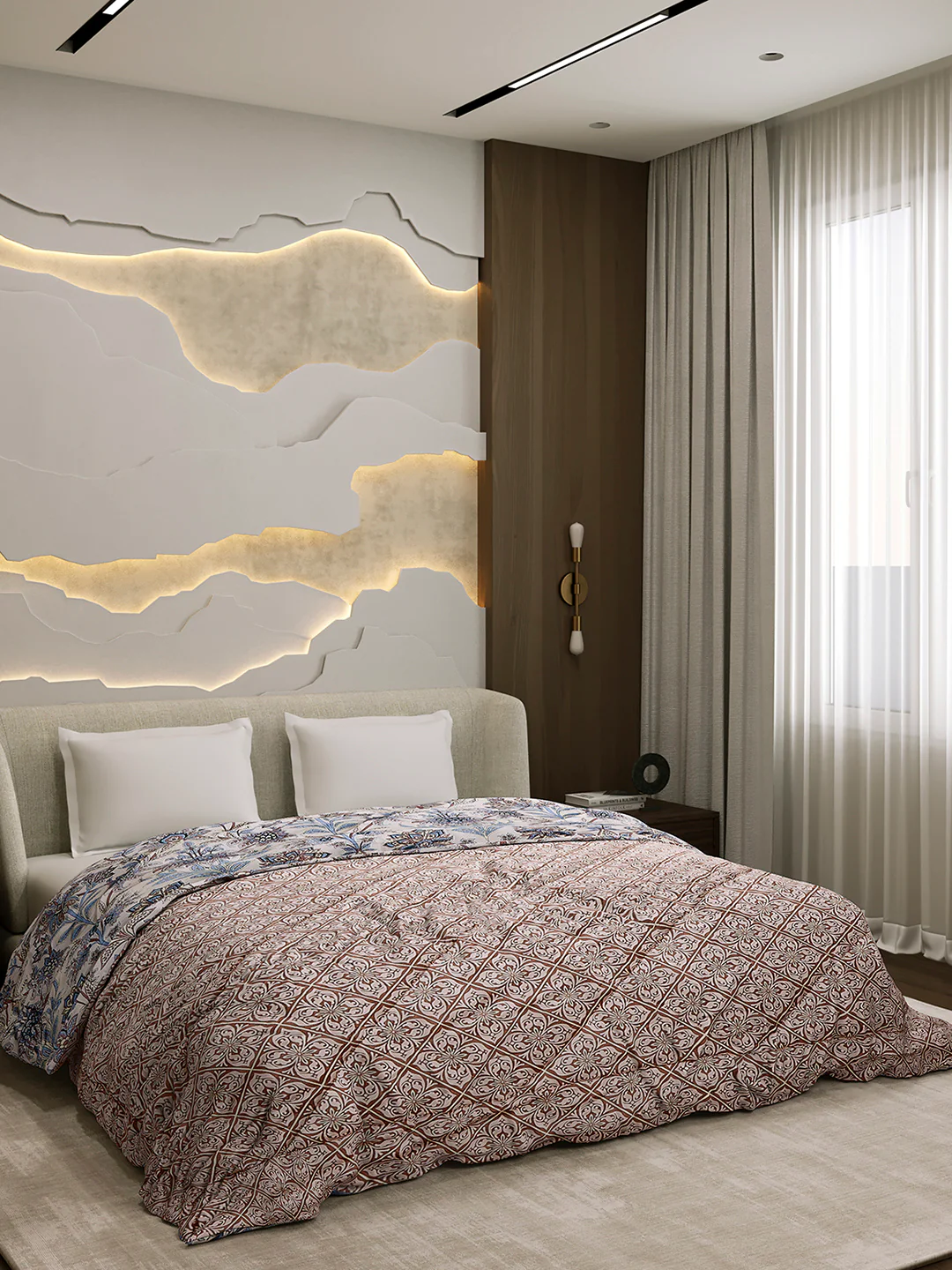 Printed Double Bed 3 Ply Comforter for AC Room - (Marvella) - Image 5