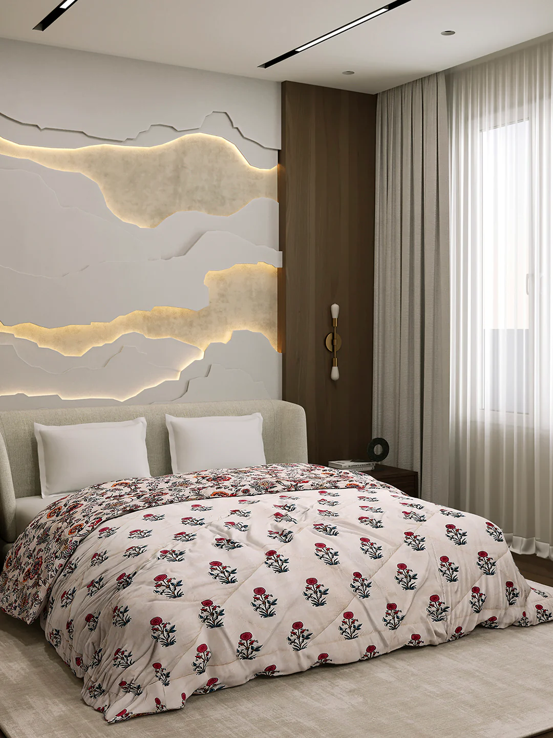 Printed Double Bed 3 Ply Comforter for AC Room - (Marvella) - Image 5