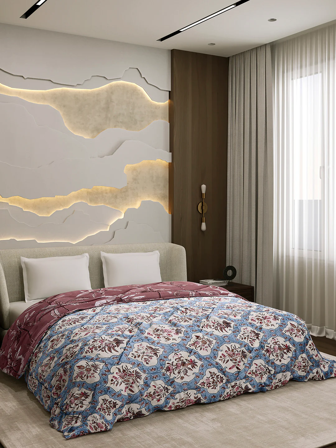 Printed Double Bed 3 Ply Comforter for AC Room - (Marvella) - Image 5