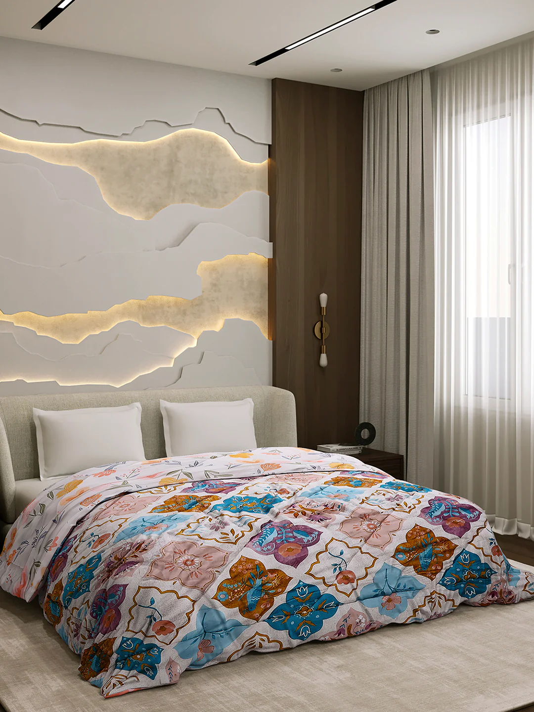 Printed Double Bed 3 Ply Comforter for AC Room - (Marvella) - Image 4