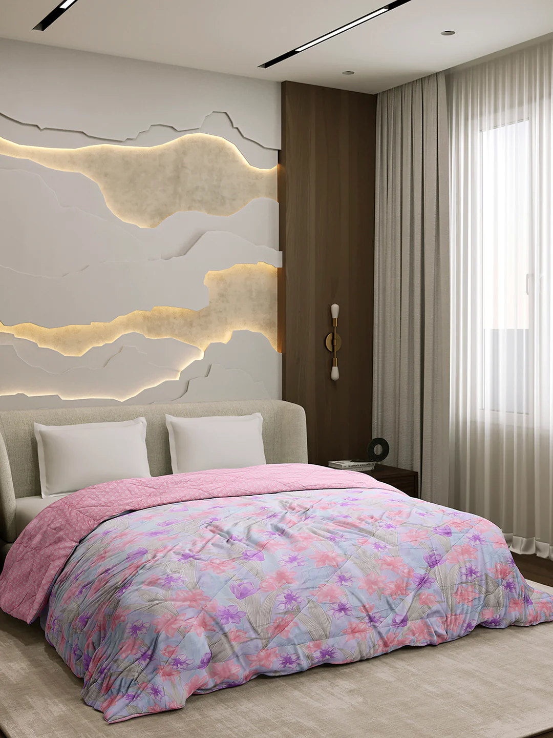 Printed Double Bed 3 Ply Comforter for AC Room - (Marvella) - Image 4