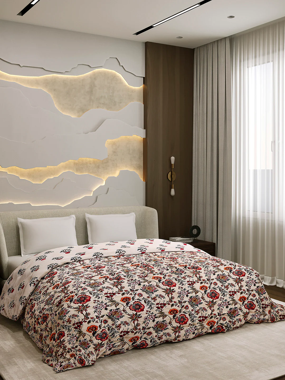 Printed Double Bed 3 Ply Comforter for AC Room - (Marvella) - Image 4