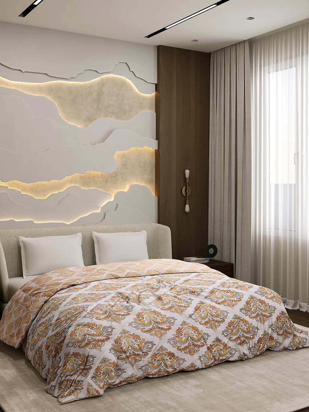 Printed Double Bed 3 Ply Comforter for AC Room - (Marvella) - Image 4