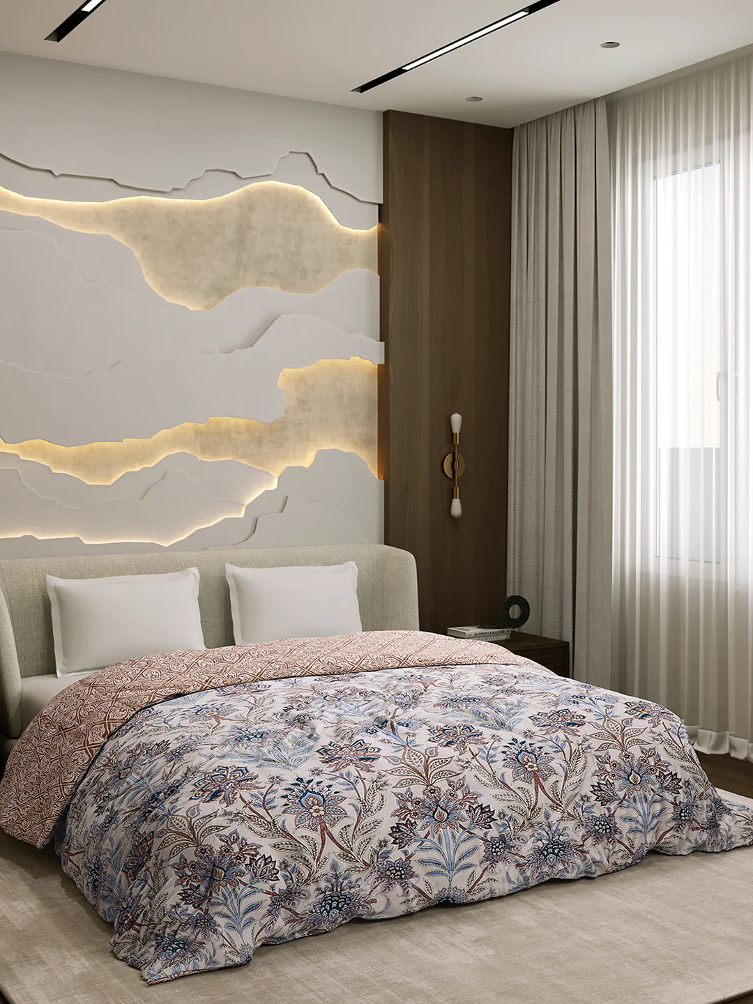 Printed Double Bed 3 Ply Comforter for AC Room - (Marvella) - Image 4