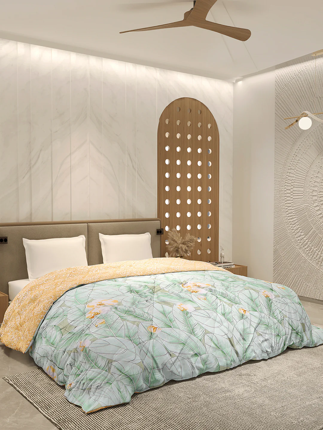 Printed Double Bed 3 Ply Comforter for AC Room - (Sanskriti) - Image 4