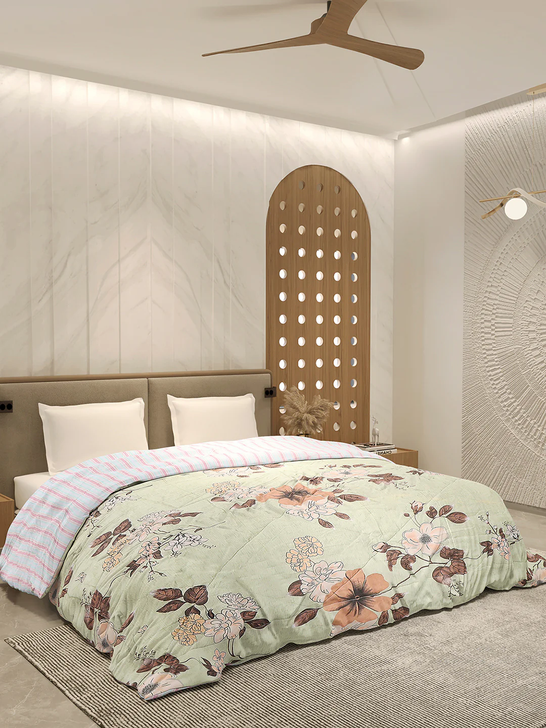 Printed Double Bed 3 Ply Comforter for AC Room - (Sanskriti) - Image 4